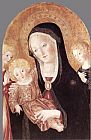 Angels Canvas Paintings - Madonna and Child with Two Angels